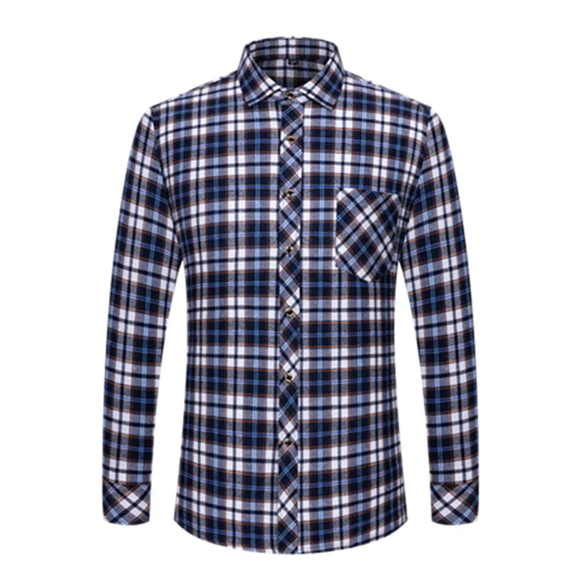 New Men's Plaid Shirts Long Sleeve Checked Shirt Formal Fashion.