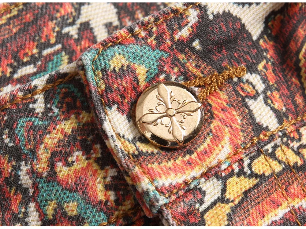 Men Bandana Print Pants Plus Size Multi Pockets Cargo Jeans .