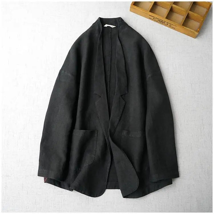 Nomikuma Causal Women Cotton Linen Blazer .
