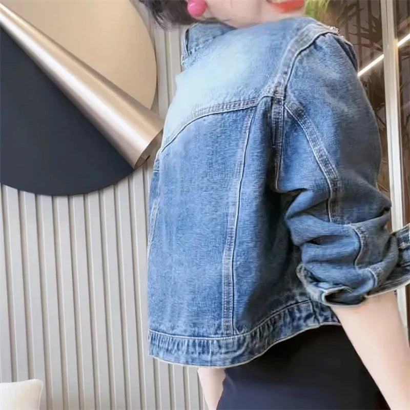 Women's Denim Jacket New Advanced Sense Unique Ladies.