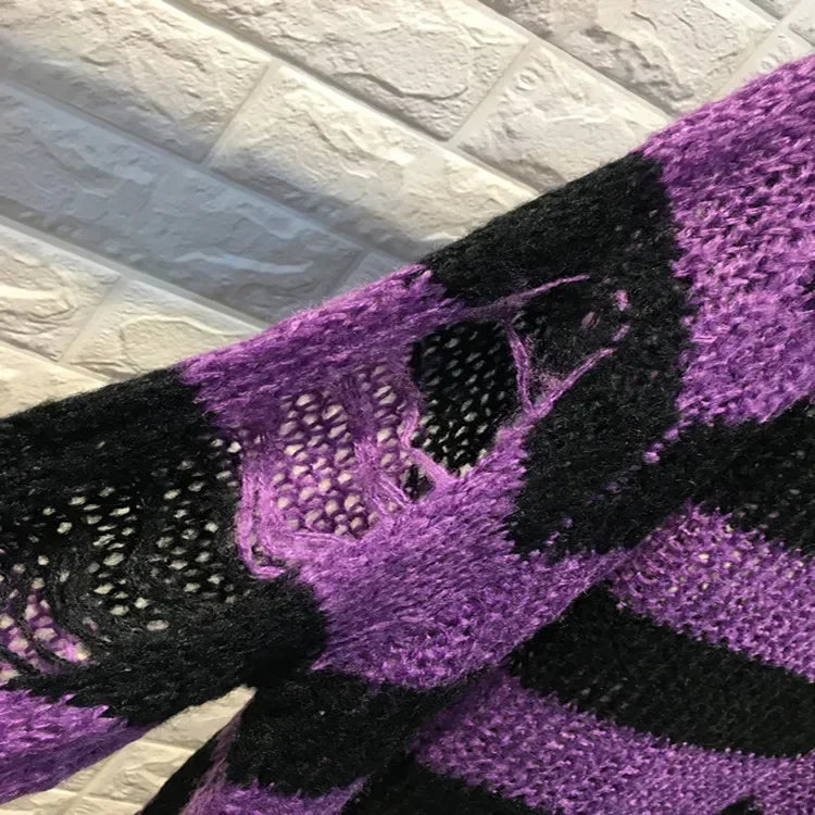 ZMZBCH Sexy Hollow Out Striped Long Sweaters .