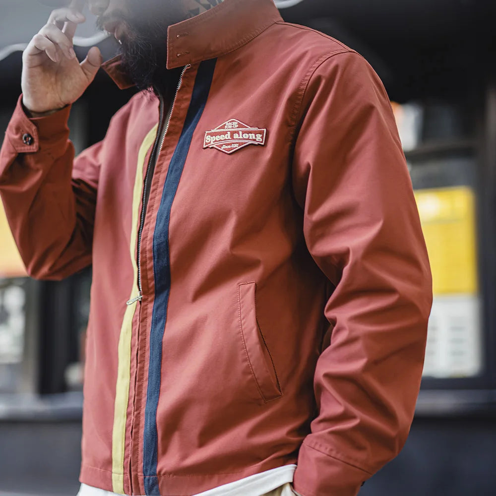 Sporty and Casual Zippered Outerwear for Men's Versatile Jackets.