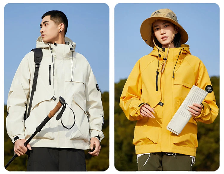 Men’s Hooded Outdoor Windbreaker Jacket Windproof Coats .