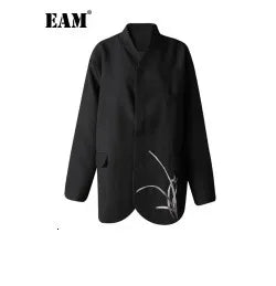 EAM Green Brief Blazer Women Big Size Casual .