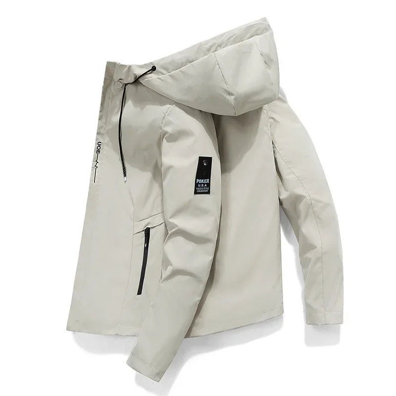 Style Men's Jacket Spring Autumn  Casual Hooded For Men's .