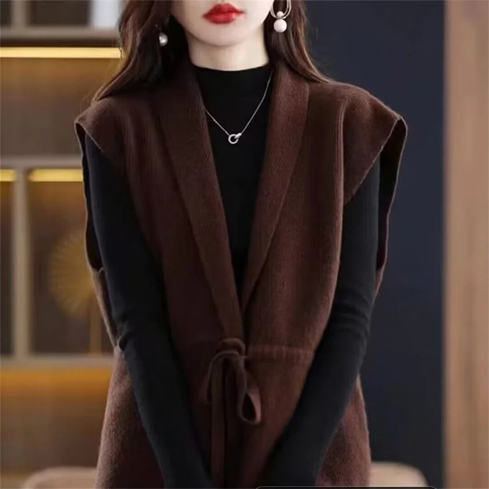 Sweater Vest Knitted Cardigan Sleeveless Jumpers .