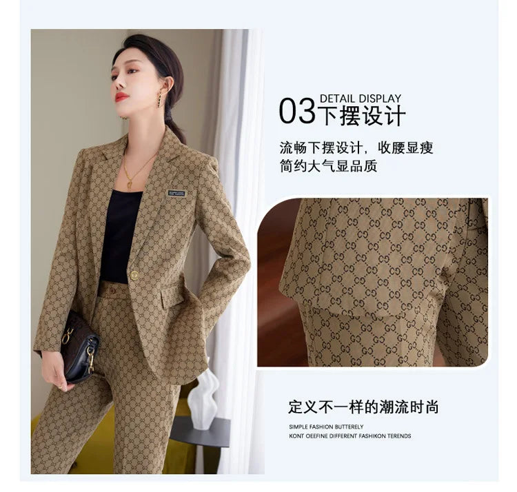 High Quality Fabric Women Business Suits With Pants and Blazer.