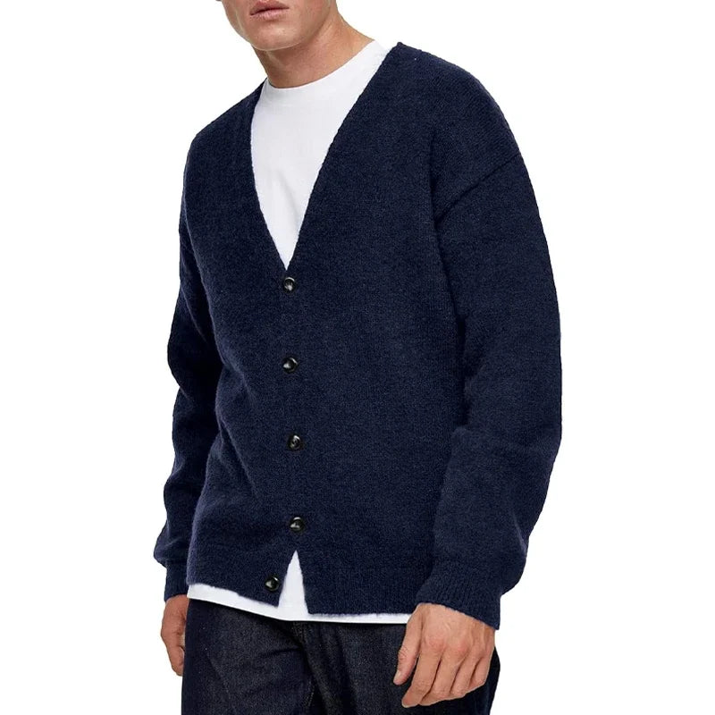Men's Lightweight Cardigan Sweater Single-Breasted V-Neck.m