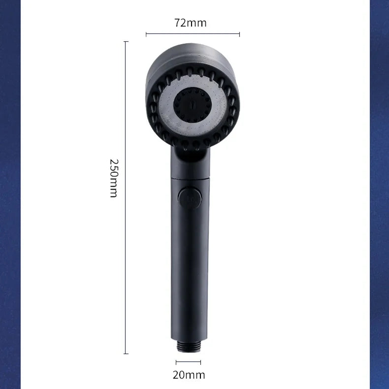High Pressurized Filter Shower Head 3-mode Adjustable Spray with  Bathroom Accessories.