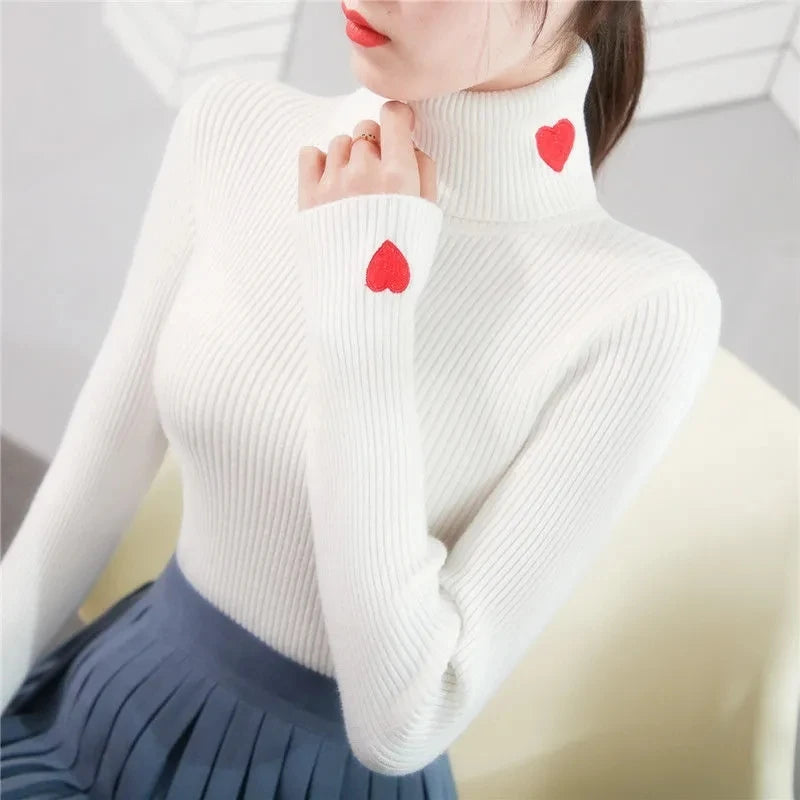 Fashion Turtleneck Pullover Sweater Elegant Long Sleeve .