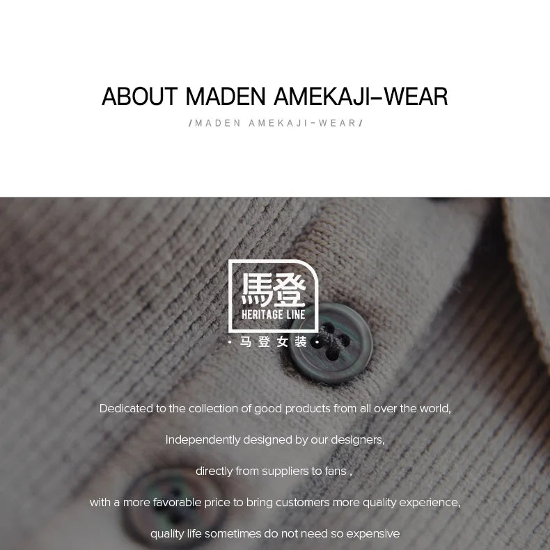 Maden Casual Spliced Knitted Sweater Button Slim Fit Bottoming Versatile Sweater .