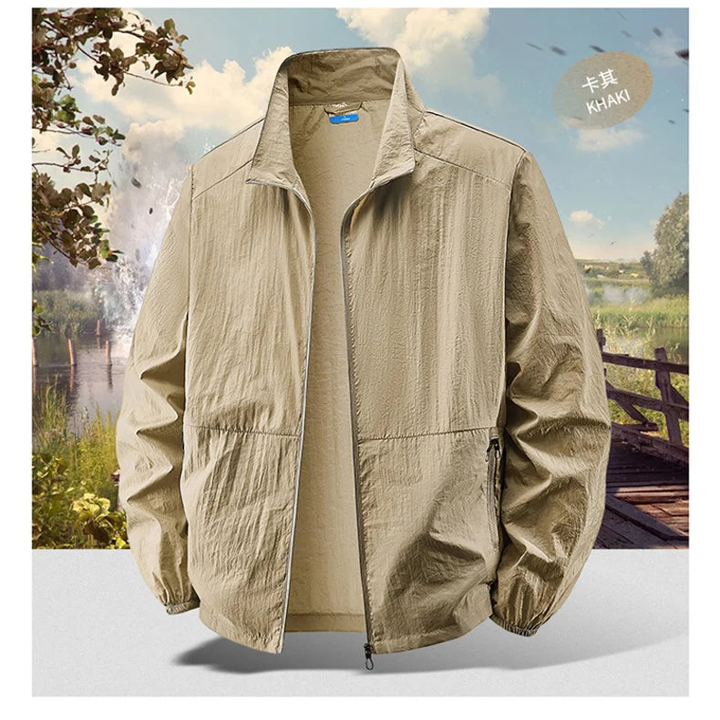 6XL 7XL 8XL Summer Jackets Men Windbreaker Coats .