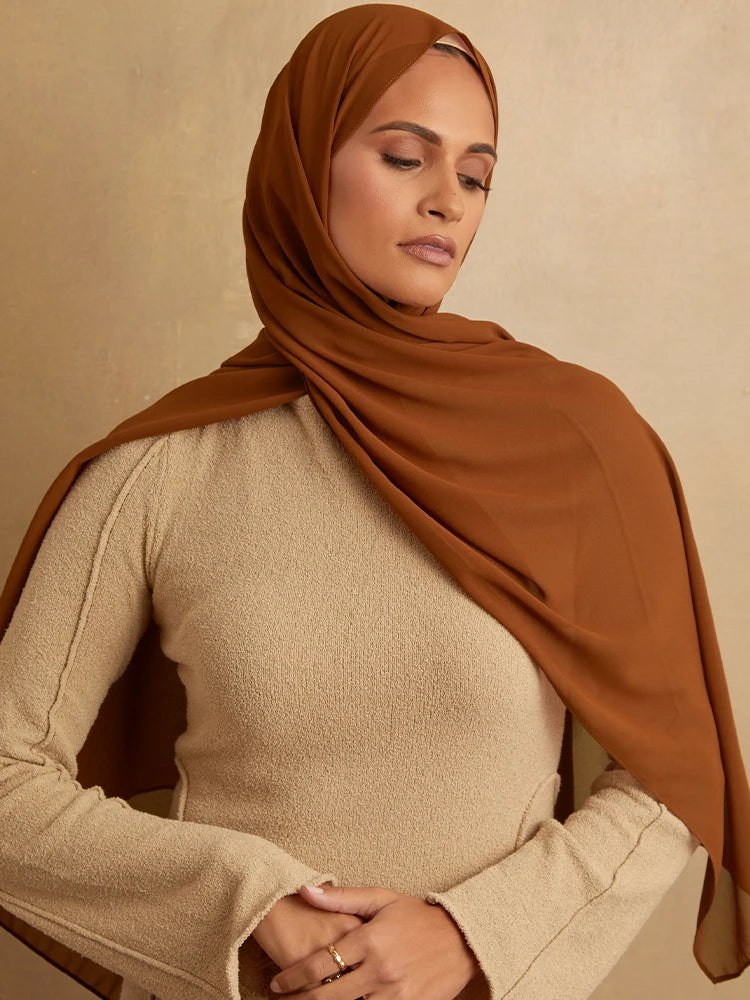 Premium Chiffon hijab soft Malaysia scarf tudung scarves chiffon crepe hijab for women.