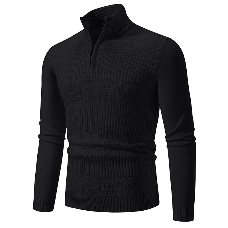 Autumn Men's Pullover Sweatwear Warm Solid Color Half Zipper Casual Sweater Slim V-neck Long Sleeve Men's Sweatshirts Winter Top