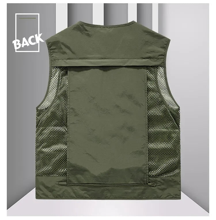 14 Pockets Summer New Men US Tactical Hiking Fishing Vest Mens.