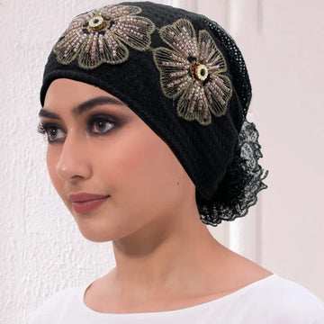 Muslim Under Scarf Hat Cancer Chemo Hats Turbante mujer Embroidery.