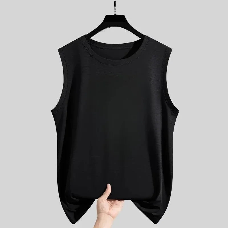 Men's Sleeveless T-Shirt Shorts Set Casual Hollow Tank Top + Shorts hole Hollow Quick Male Breathable Vest 2 Piece Set Blue icon