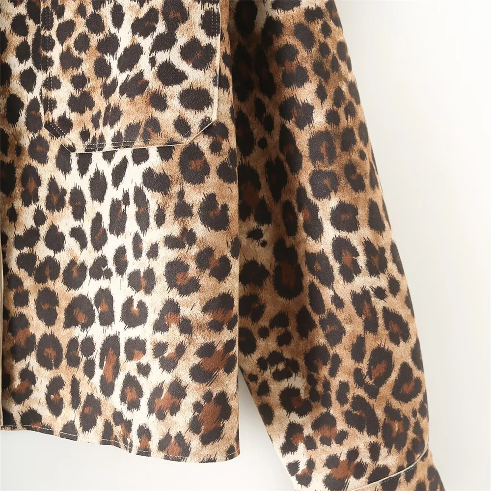 women's clothing fashion temperament leopard print  jacket.