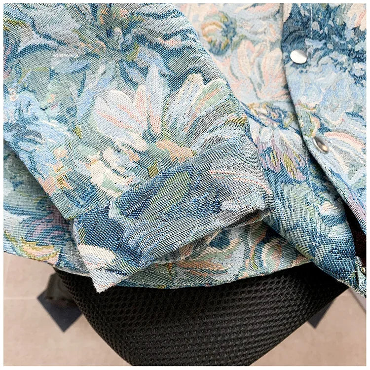 American Style Jacquard Printing Oil Painting Casual Jacket For Men.