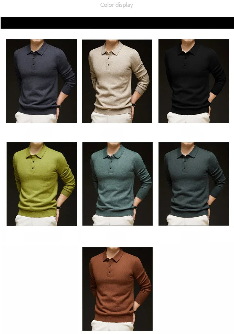 7 Colors Business Men's Sweater Knitwear Autumn Winter Casual.