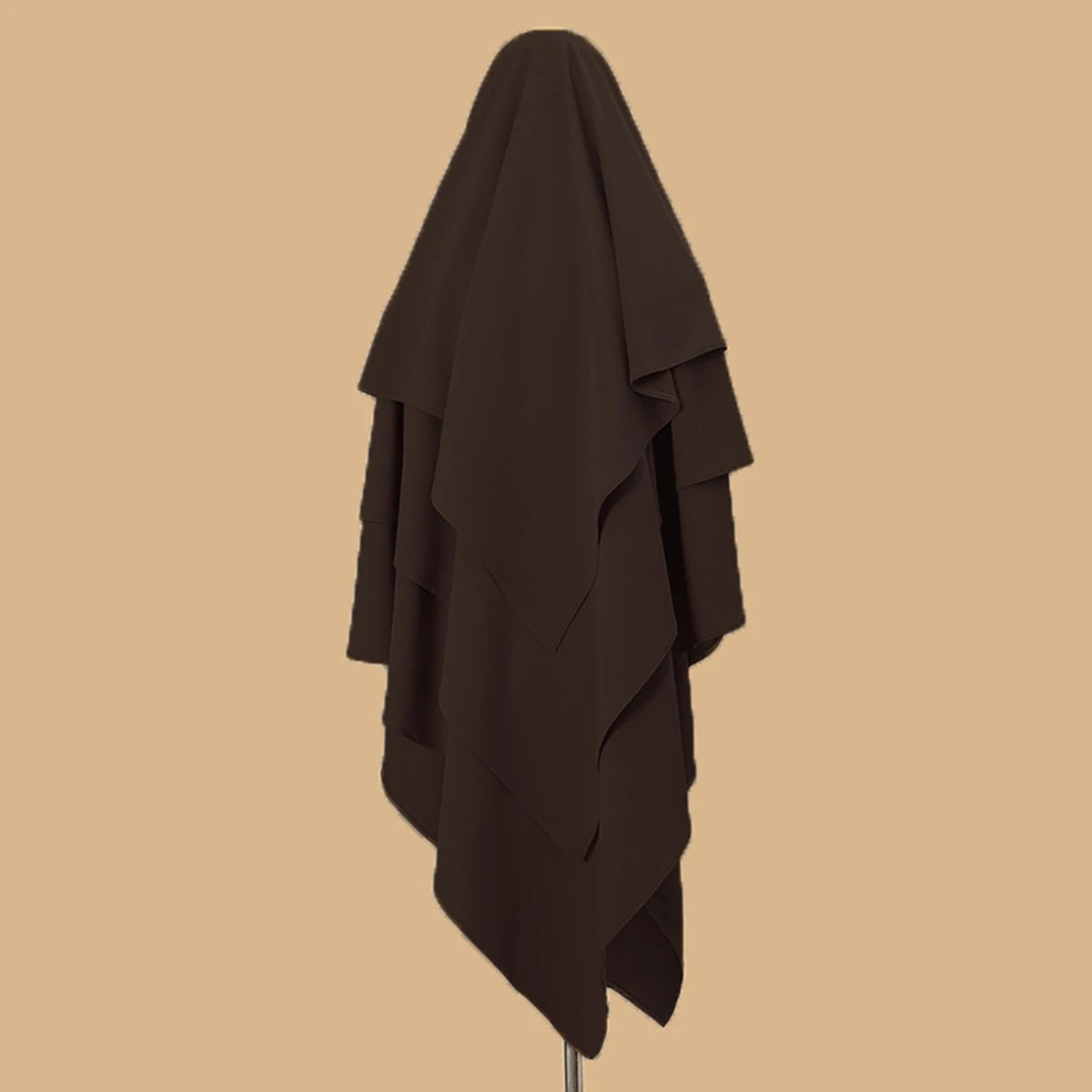 New Poka Khimar Hijab 3 Layer Prayer Garment Plain Muslim Long.