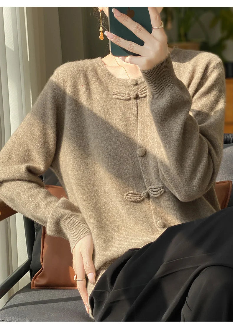 Women New Fashion Autumn Winter 100% Merino Wool Sweater .