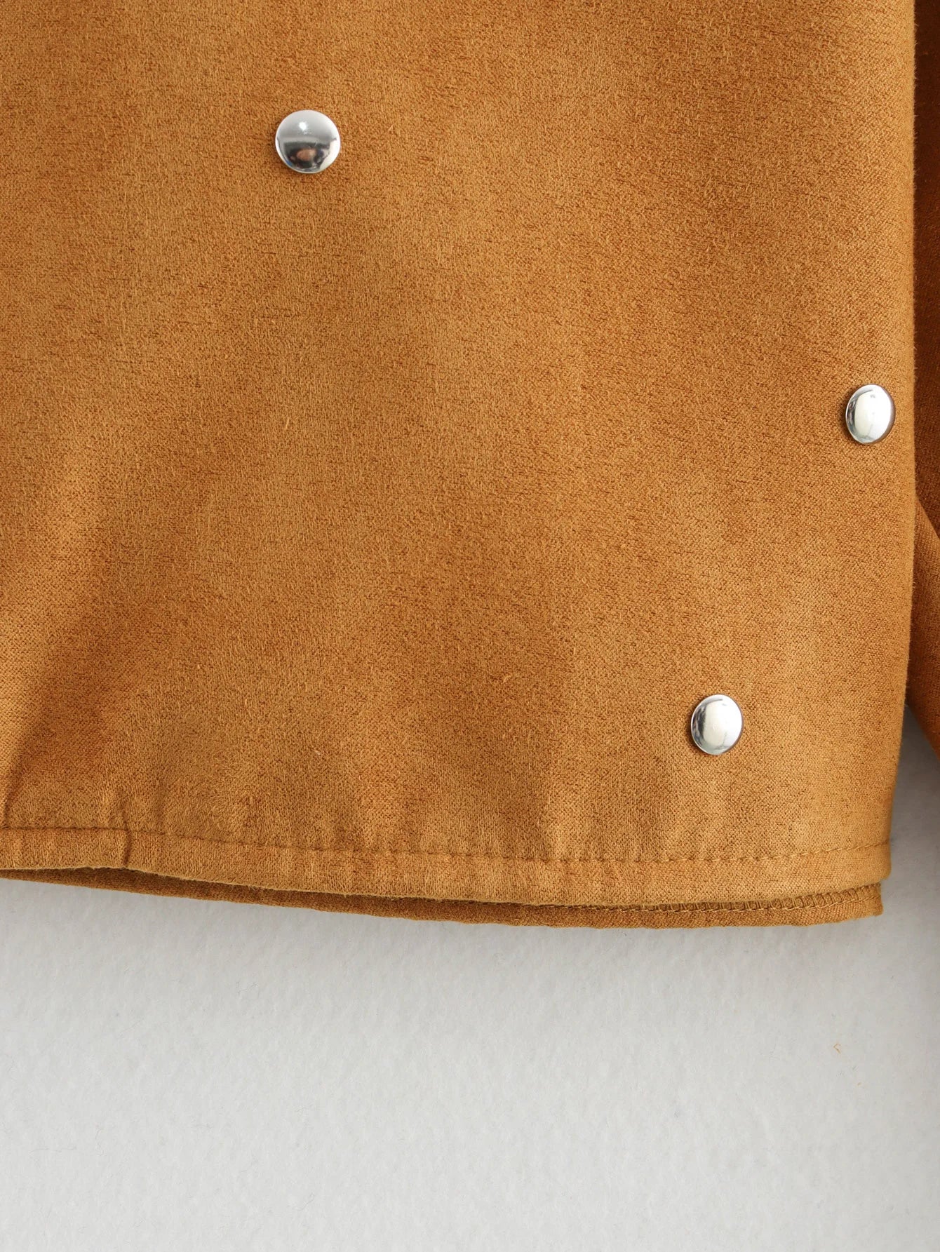 TRAFZA Casual Chic Women Solid Jackets Rivet Long Sleeve .