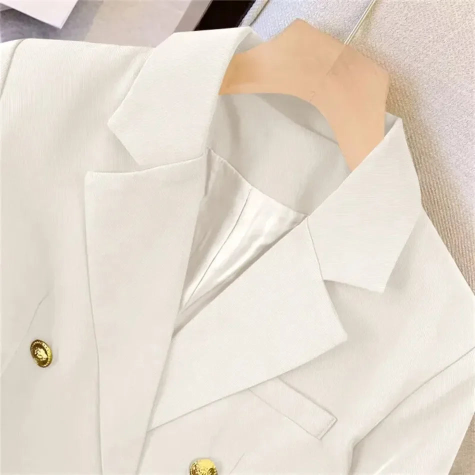 Spring Autumn Women Chic Office Lady Double Breasted Blazer .
