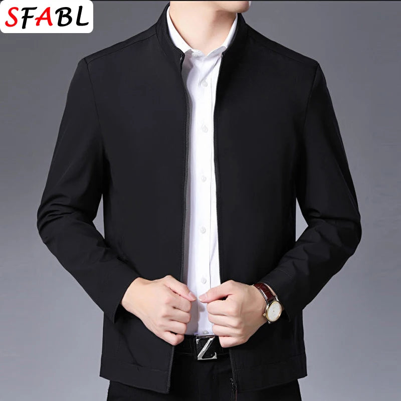 Spring Autumn Jacket Men Casual Solid Color Men's Jackets Slim Fit.