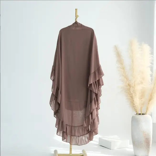 Islamic Long Khimar Ramadan Muslim Chiffon Hijab Women.