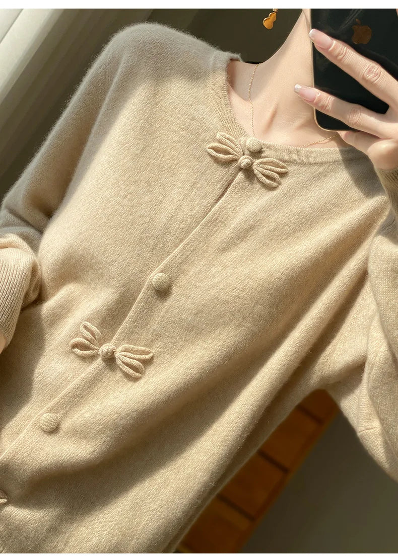 Women New Fashion Autumn Winter 100% Merino Wool Sweater .