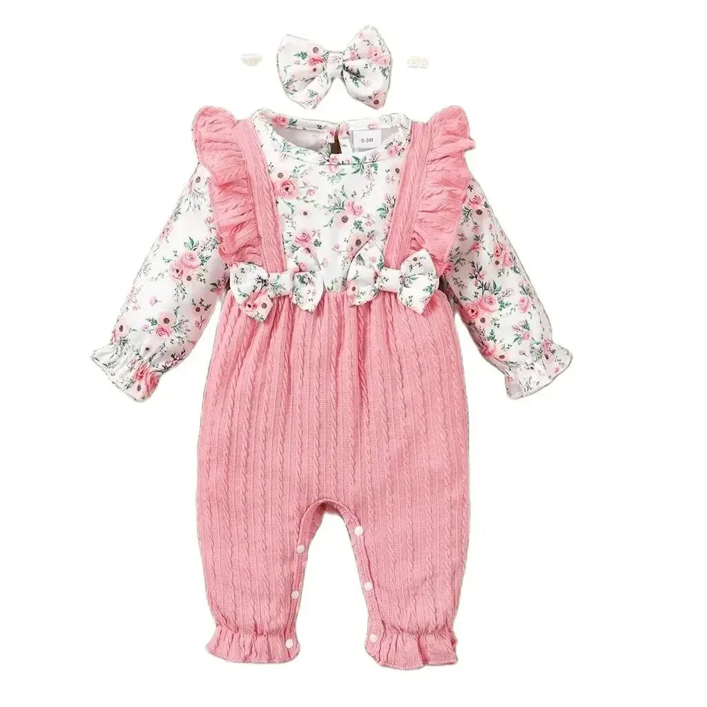 0-18 Months Newborn Baby Girl Romper Cute Floral Long Sleeve .