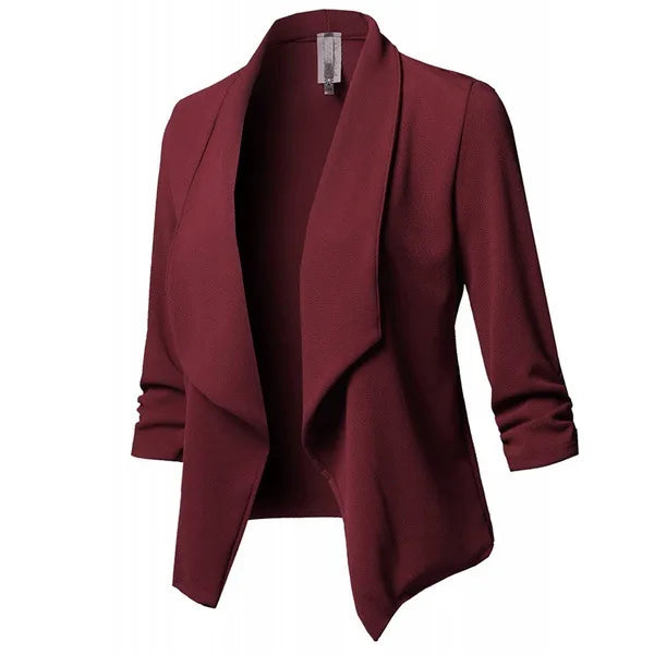 Women Solid Folds PU Leather  Black Blouse Tops.