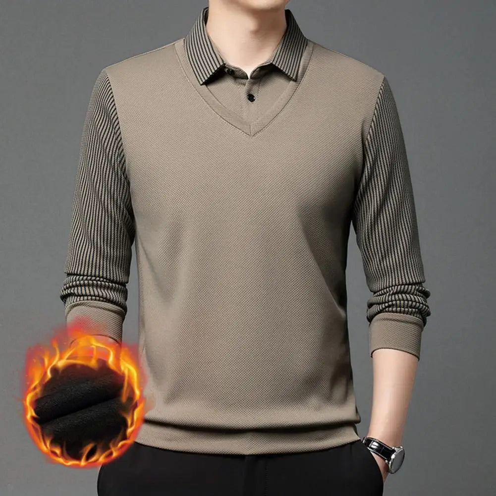 Shirt Collar Sweater Mid-aged Men's Formal Business Style .