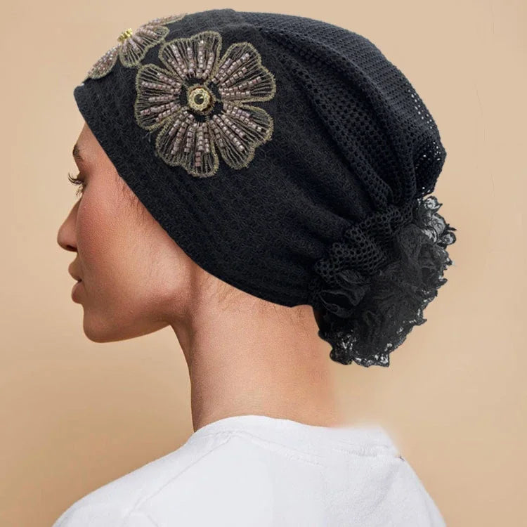 Muslim Under Scarf Hat Cancer Chemo Hats Turbante mujer Embroidery.