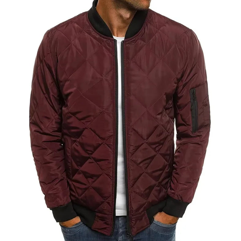 Winter New Jacket Men's Baseball Collar Mesh Pressed Lightweight  .
