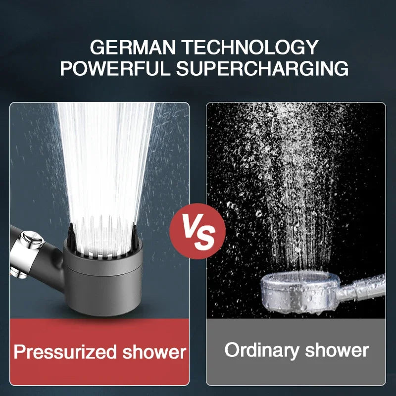 High Pressurized Filter Shower Head 3-mode Adjustable Spray with  Bathroom Accessories.