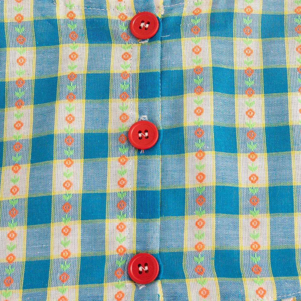 Baby Girl Set Blue Plaid Printed Bubble Sleeve Top with Shorts Suit Summer Girl Outdoor Outfit