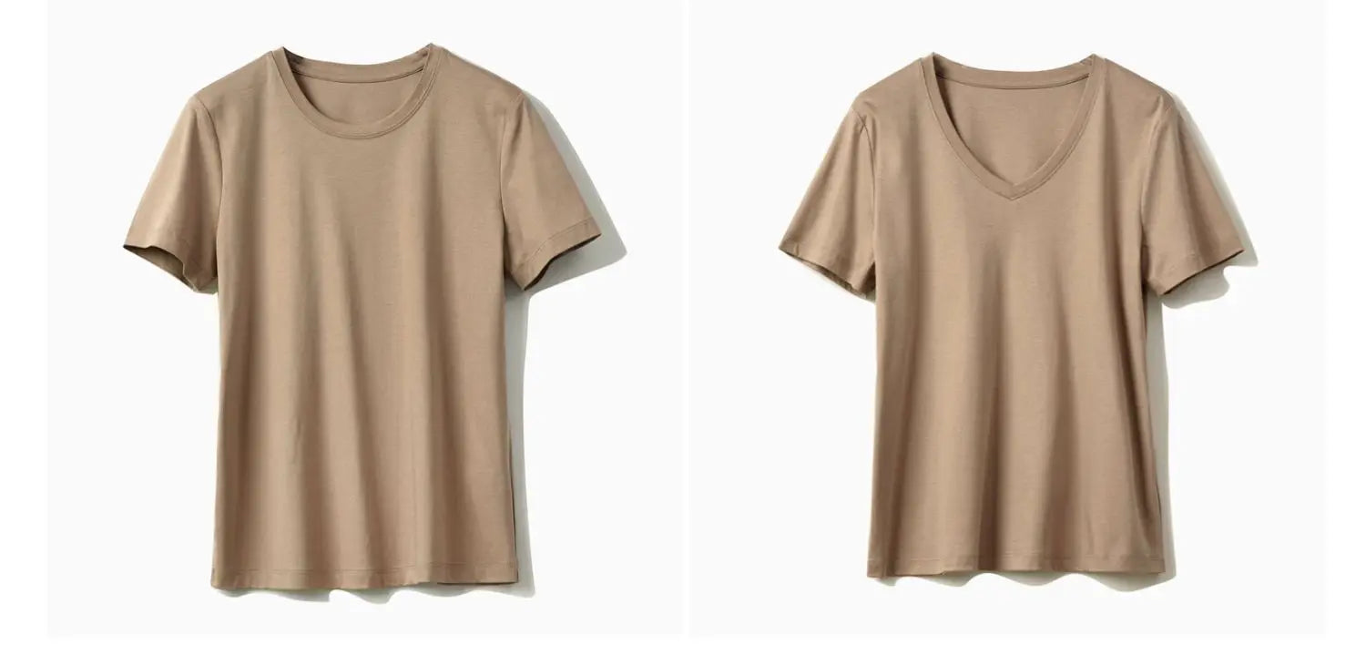 Summer Mercerized Cotton Women Silk T-shirts O Neck Short Sleeve Loose Straight T-shirts Casual Tees For Minimalist 2021