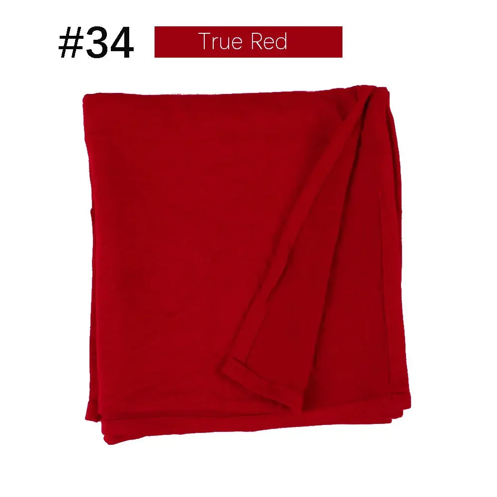 Muslim Women Stretchy Jersey Hijab Plain Cotton Jersey Hijabs  Islamic Soft Turban Head Wraps Headscarf 170X60cm