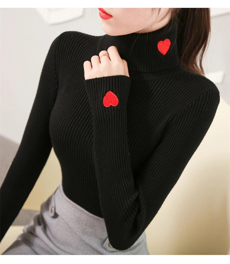 Fashion Turtleneck Pullover Sweater Elegant Long Sleeve .