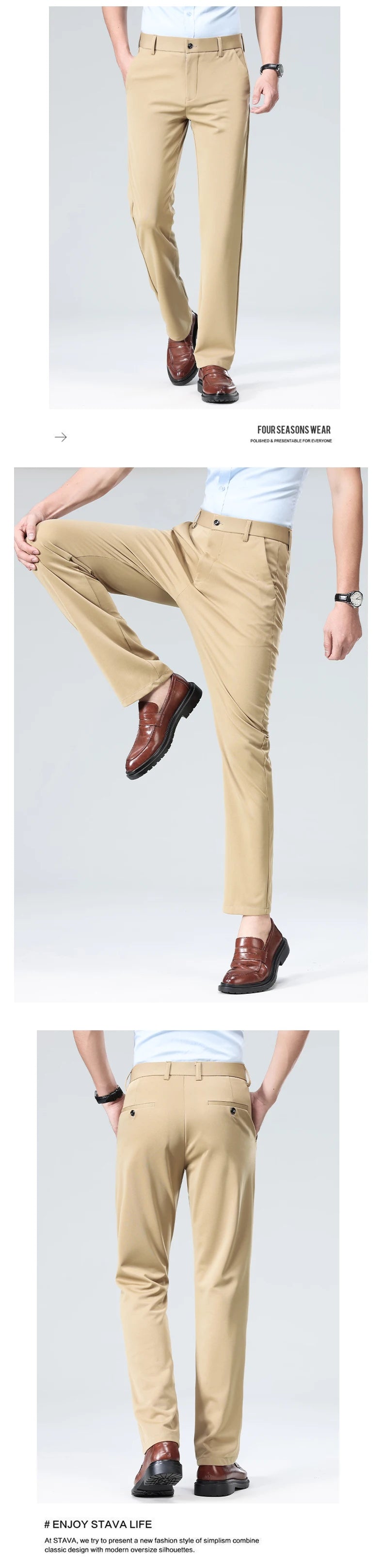 Summer Thin Male Casual Pants Quick Dry Formal Dress Pants.