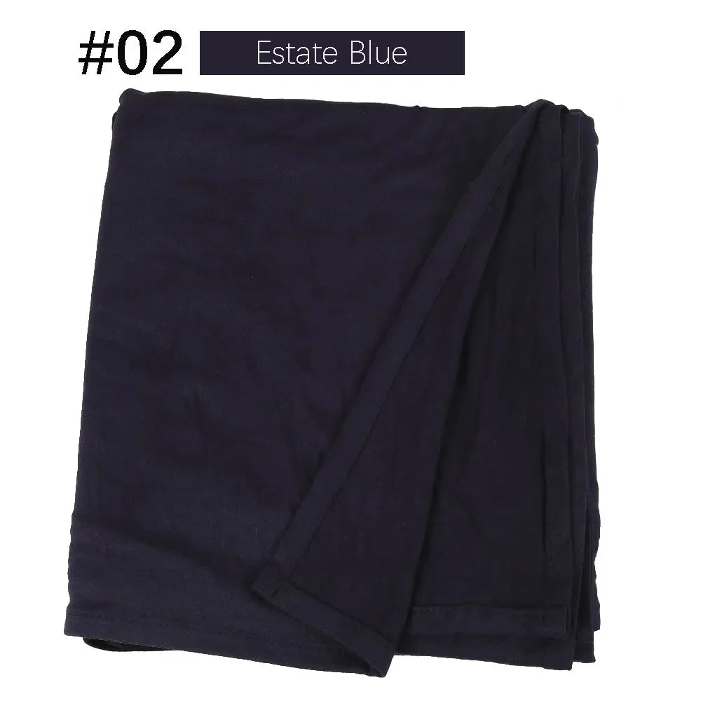 Muslim Women Stretchy Jersey Hijab Plain Cotton Jersey Hijabs  Islamic Soft Turban Head Wraps Headscarf 170X60cm