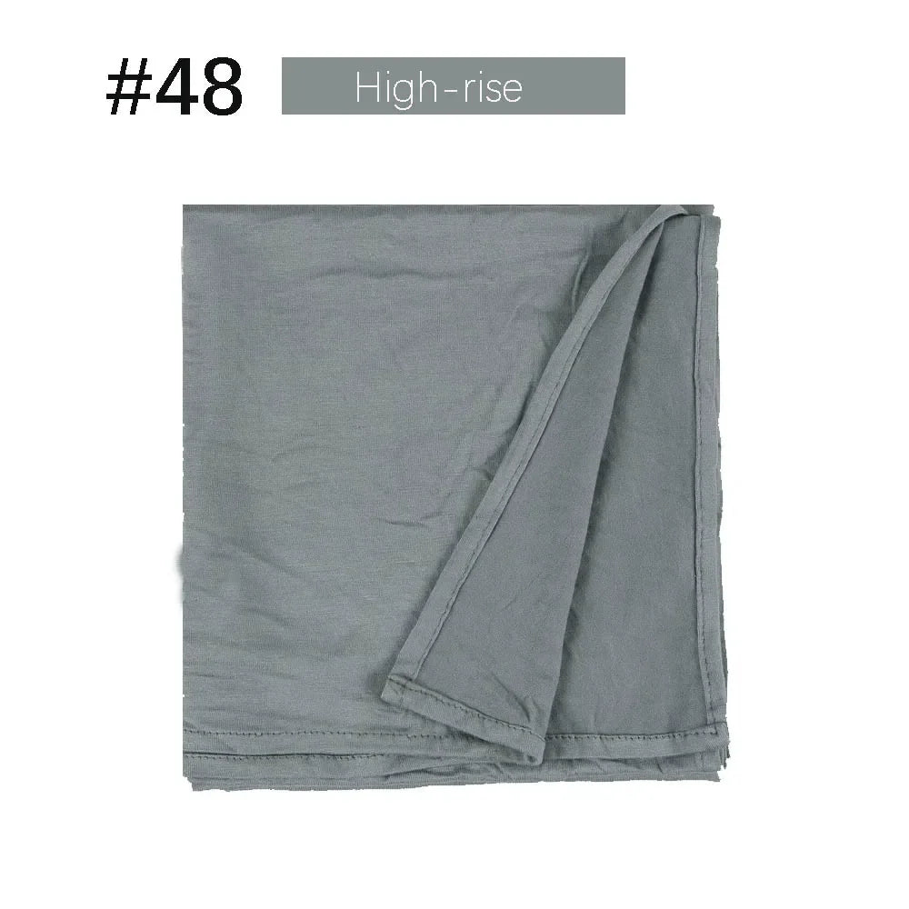 Muslim Women Stretchy Jersey Hijab Plain Cotton Jersey Hijabs  Islamic Soft Turban Head Wraps Headscarf 170X60cm