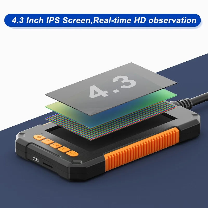 Endoscope Camera HD1080P 4.3'' Screen Industrial Inspection Borescope .