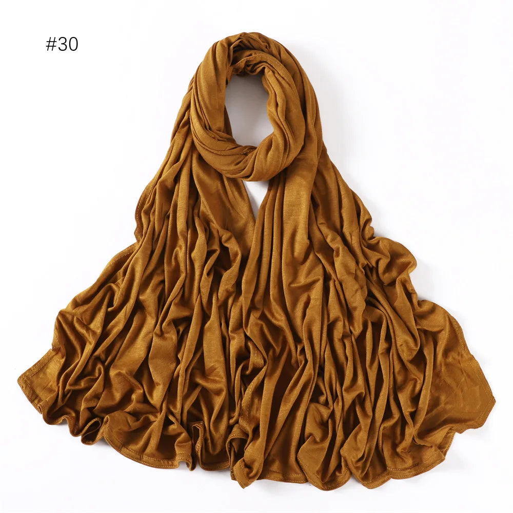 Modal Cotton Jersey Hijabs For Woman Long Muslim Scarf .