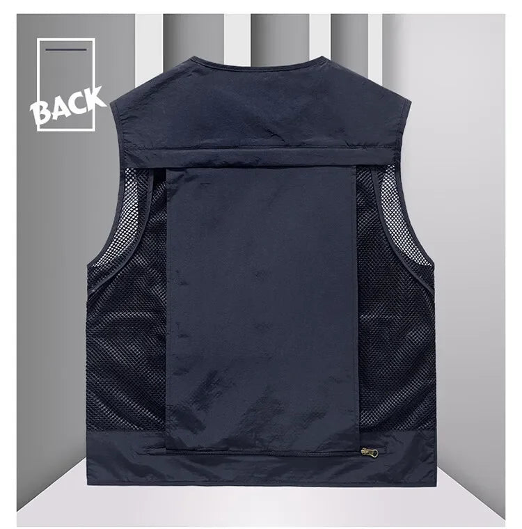 14 Pockets Summer New Men US Tactical Hiking Fishing Vest Mens.