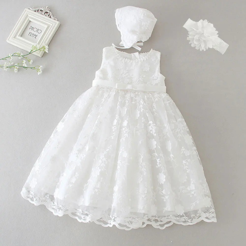 baby girl dresses embroidery pearl 1 year birthday dress wedding party christening baby girl clothes for 3-24 month