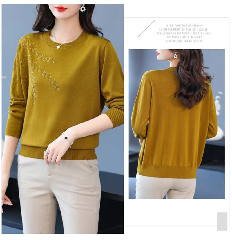 Knitted Sweater Women Pullover New Middle-aged  Mother.