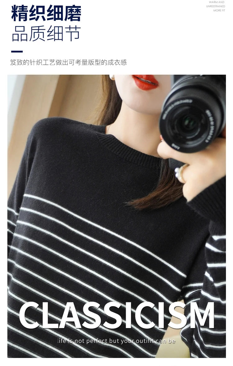 100% Cotton Knitted Sweater Women's Sweater .